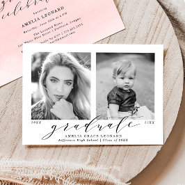 ピンク |今すぐ写真卒業パーティー 招待状