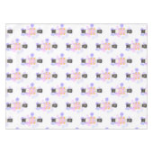 ピンク&伝統的薄紫クリスマスナツクラッカー テーブルクロス (正面(横))