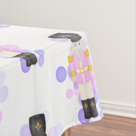 ピンク&伝統的薄紫クリスマスナツクラッカー テーブルクロス