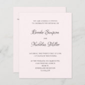 ピンク |低コスシンプルトエレガントミニマル結婚の (正面/裏面)