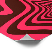 ピンク、光学、トレンディー、カッコいい抽象芸術幾何学図形 ポスター (角)