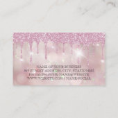 ピンク《写真》ぼけ味グリッタードリップ | 輝き 名刺 (裏面)