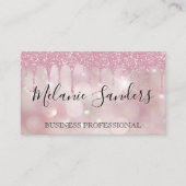 ピンク《写真》ぼけ味グリッタードリップ | 輝き 名刺 (正面)