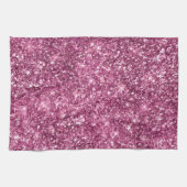 ピンク《写真》ぼけ味グリッター キッチンタオル (横)
