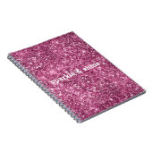 ピンク《写真》ぼけ味グリッター ノートブック (右側)