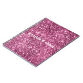 ピンク《写真》ぼけ味グリッター ノートブック (左側)