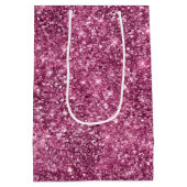 ピンク《写真》ぼけ味グリッター ミディアムペーパーバッグ (裏面)