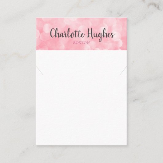 ピンク《写真》ぼけ味ネックレスジュエリーディスプレイカード 名刺 (正面)