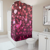 ピンク《写真》ぼけ味ハートデジタル壁紙 シャワーカーテン (インサイチュ)