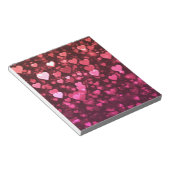 ピンク《写真》ぼけ味ハートデジタル壁紙 ノートパッド (アングル)