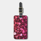 ピンク《写真》ぼけ味ハートデジタル壁紙 ラゲッジタグ (正面縦)