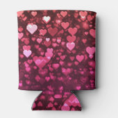 ピンク《写真》ぼけ味ハートデジタル壁紙 缶クーラー (裏面)