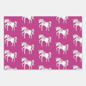 ピンク《写真》ぼけ味ハートユニコーン誕生日 ラッピングペーパーシート (正面3)