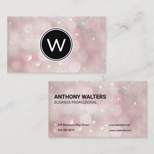 ピンク《写真》ぼけ味 名刺 (正面/裏面)