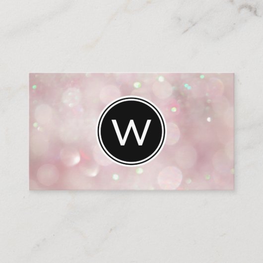 ピンク《写真》ぼけ味 名刺 (正面)