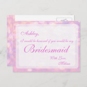 ピンク《写真》ぼけ味 | 花嫁介添人 ポストカード (正面/裏面)