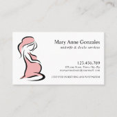 ピンク |助産師Doula妊婦の腹 名刺 (正面)