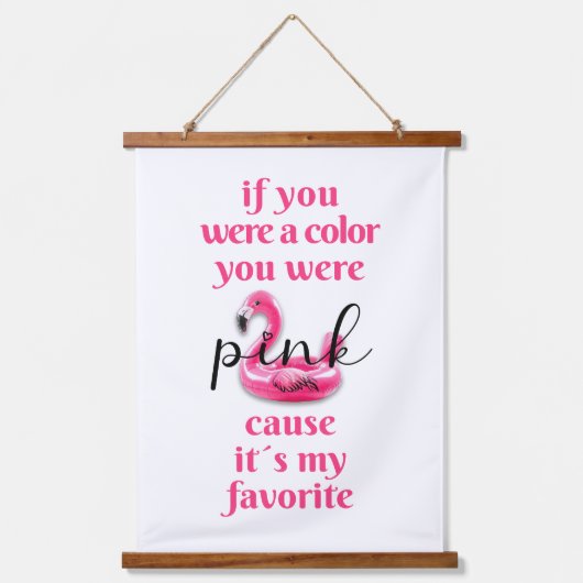 ピンク –  吊り下げ型タペストリー (正面)