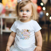 ピンク、女の子1歳の誕生日、Alice Onederland ベビーTシャツ