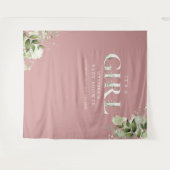 ピンク 女の子 グリーン 赤ちゃんシャワー フォト プロップ タペストリー (正面(横))