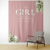 ピンク 女の子 グリーン 赤ちゃんシャワー フォト プロップ タペストリー (インサイチュ)