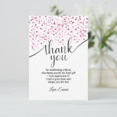 ピンク, 女の子, コンフェッティ,  サンクスカード 招待状 (スタンド正面)
