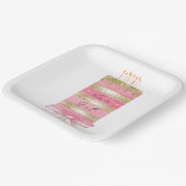 ピンク「女の子」 ペーパープレート (傾斜あり)