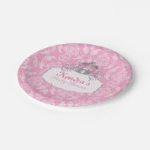 ピンク、小さいプリンセスのベビーシャワー、紙皿 ペーパープレート (アングル)