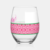 ピンク 幾何学的な お祝い ステムなしワイングラス (左)