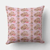 ピンク、弓、ブーツ、カウボーイハットの装飾用クッション クッション (裏面)