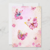 ピンク 彼は私をドキドキさせる ブライダルシャワー 招待状 (裏面)