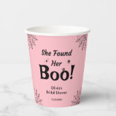 ピンク 彼女のブー ハロウィン ウェディング シャワー 紙コップ (正面)