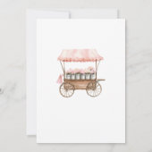 ピンク 彼女は市場から消えた ファーマーズマーケット ブライダルシャワー 招待状 (裏面)