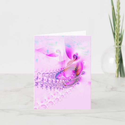 "ピンク"抽象芸術アートノテカード カード (正面)