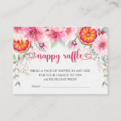 ピンク&柑橘系おむつラッフルベビーシャワー エンクロージャーカード (正面)