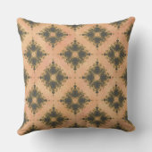 ピンク、桃、ブロンズのダイヤモンドバーストパターン クッション (裏面)