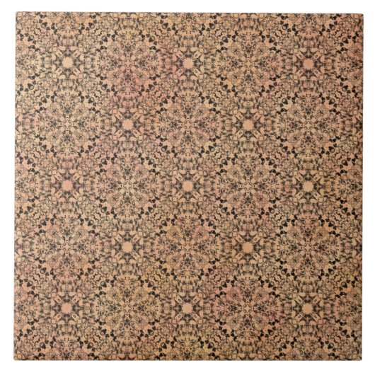 ピンク、桃、灰色、黒編み タイル (正面)