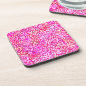 ピンク、桃、蘭、珊瑚 コースター (左側)