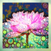 ピンク《植物》スイレンカラフルモザイク抽象デザイン ウィンドウサイン (シート3)