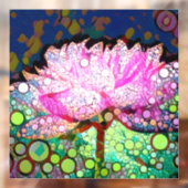 ピンク《植物》スイレンカラフルモザイク抽象デザイン ウィンドウサイン (シート2)