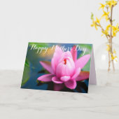 ピンク《植物》スイレンハッピーマザーズデイ挨拶カード カード (黄色い花)