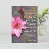 ピンク《植物》スイレン花結婚式招待状 招待状 (スタンド正面)