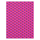 ピンク《植物》百日草デイジーフラワーブルー背景 テーブルクロス (正面)