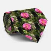 ピンク《植物》百日草ネクタイ ネクタイ (ロール)