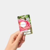 ピンク《植物》百日草フラワーカスタムイメージロゴ名タイトル バッジ (手持ち)