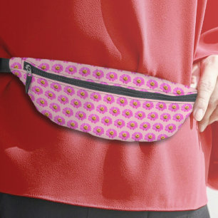 ピンク《植物》百日草フラワーシームレスパターンFanny Pack ファニーパック