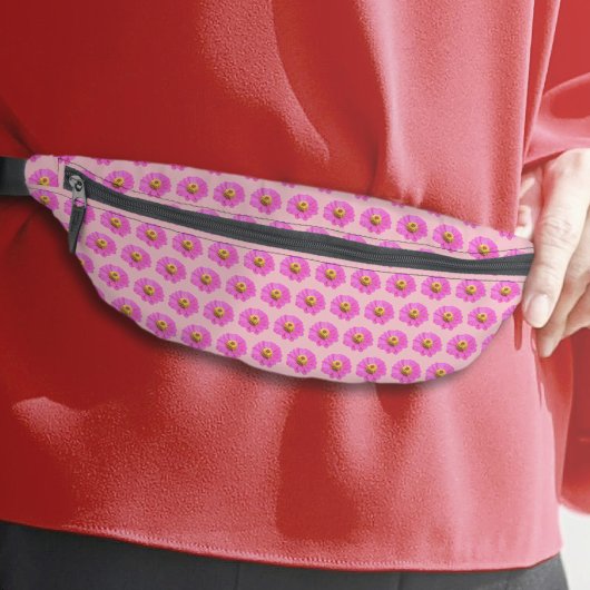 ピンク《植物》百日草フラワーシームレスパターンFanny Pack ファニーパック