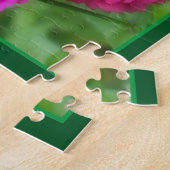 ピンク《植物》百日草フラワーペアクローズアップ抽象芸術 ジグソーパズル (側面)