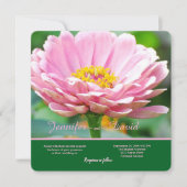 ピンク《植物》百日草結婚式招待状 招待状 (正面)