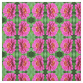 ピンク《植物》百日草花自然模様 ファブリック (見本)